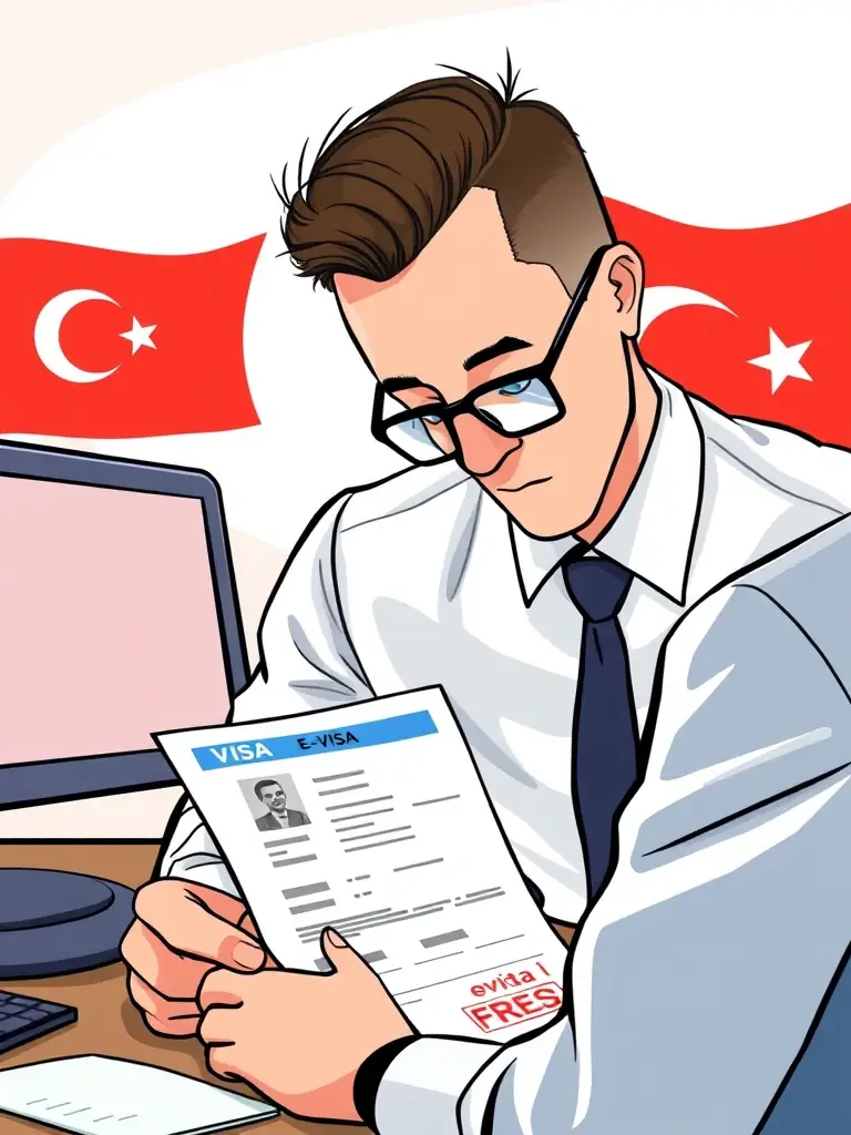 An image of an e-Visa document being reviewed by a professional, highlighting the expert review process.