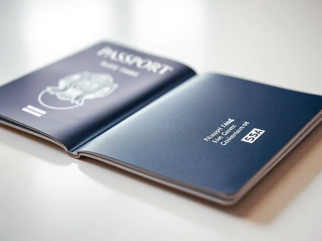 A digital photograph showing a passport with clear visibility of the holder's photo and personal details, placed on a clean, well-lit surface.