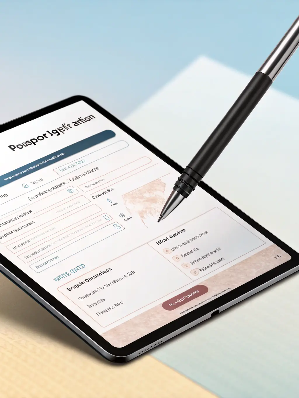A close-up image of a computer screen displaying an online form with fields for personal information, symbolizing the first step of the e-Visa application process.